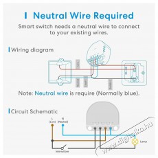 Meross Smart Wi-Fi In-Wall Switch H&aacute;ztart&aacute;s / Otthon / K&uuml;lt&eacute;r - Okos otthon - Okos konnektor - 521605