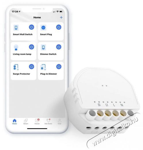 Meross Smart Wi-Fi In-Wall Switch H&aacute;ztart&aacute;s / Otthon / K&uuml;lt&eacute;r - Okos otthon - Okos konnektor - 521605