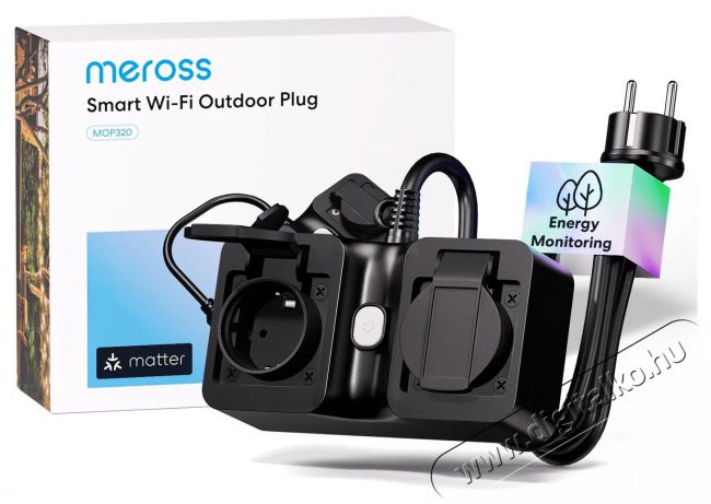 Meross Smart Wi-Fi Indoor/Outdoor Plug H&aacute;ztart&aacute;s / Otthon / K&uuml;lt&eacute;r - Vil&aacute;g&iacute;t&aacute;s / elektromoss&aacute;g - H&aacute;l&oacute;zati eloszt&oacute; / hosszabb&iacute;t&oacute; / adapter - 521604