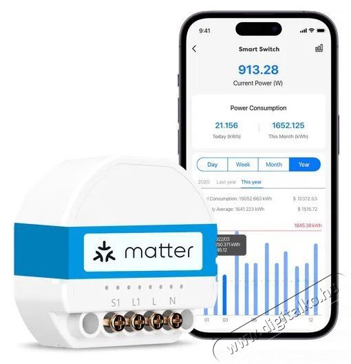 Meross Smart Wi-Fi In-Wall Switch Neutral Wire Required H&aacute;ztart&aacute;s / Otthon / K&uuml;lt&eacute;r - Okos otthon - Okos konnektor - 521606
