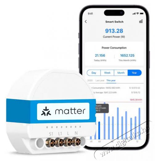 Meross Smart Wi-Fi In-Wall Switch Neutral Wire Required H&aacute;ztart&aacute;s / Otthon / K&uuml;lt&eacute;r - Okos otthon - Okos konnektor - 521606