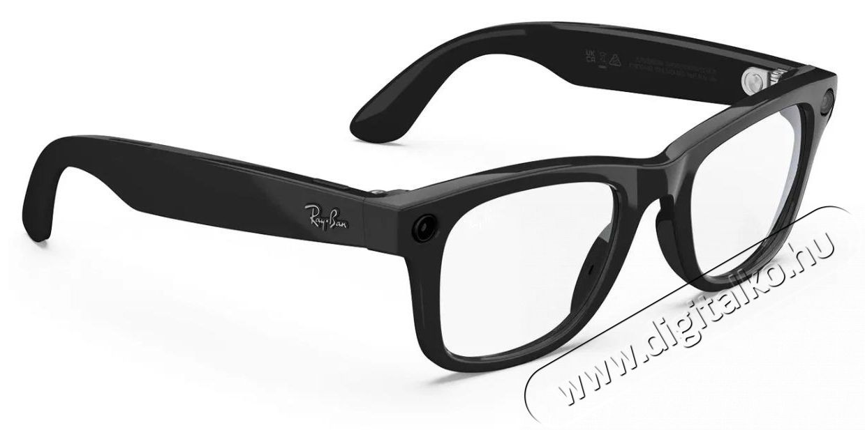 META RAY-BAN Meta Wayfarer (Standard) Smart Glasses - Shiny Black, Clear (Large) Mobil / Kommunik&aacute;ci&oacute; / Smart - VR virtu&aacute;lis szem&uuml;veg - 521641