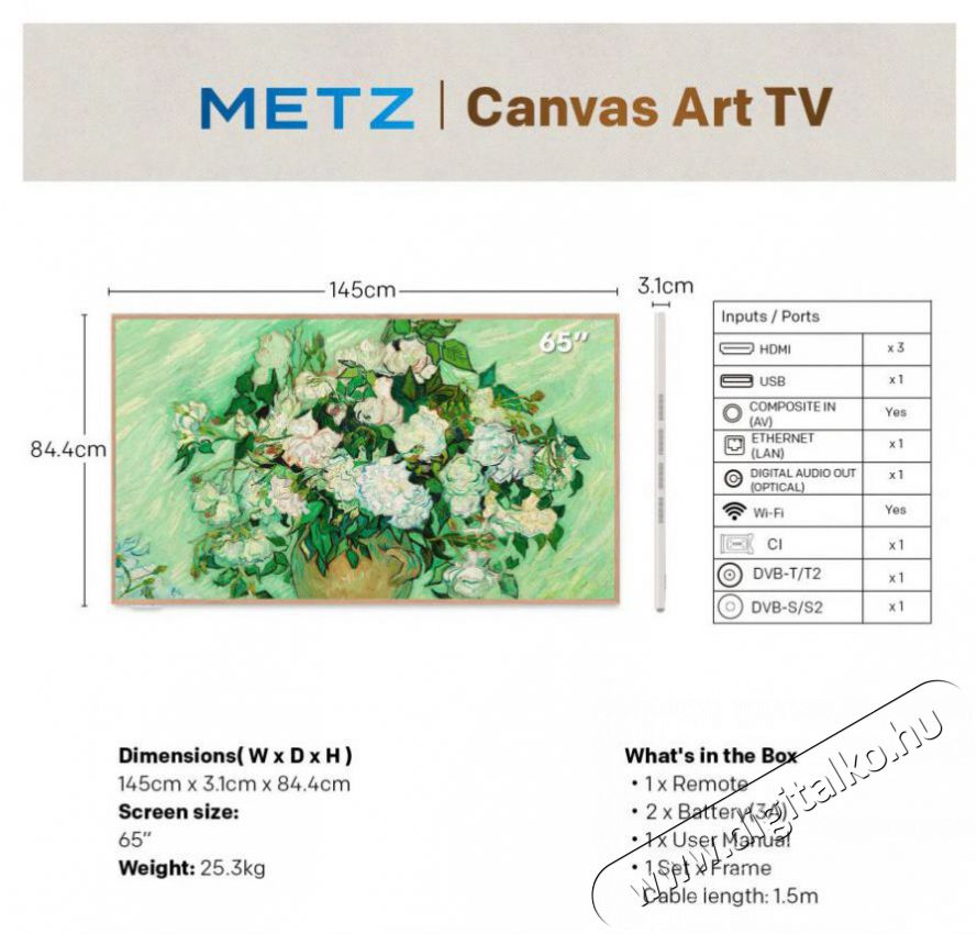 Metz 65MUE7800Z Telev&iacute;zi&oacute;k - LED telev&iacute;zi&oacute; - UHD 4K felbont&aacute;s&uacute; - 505927
