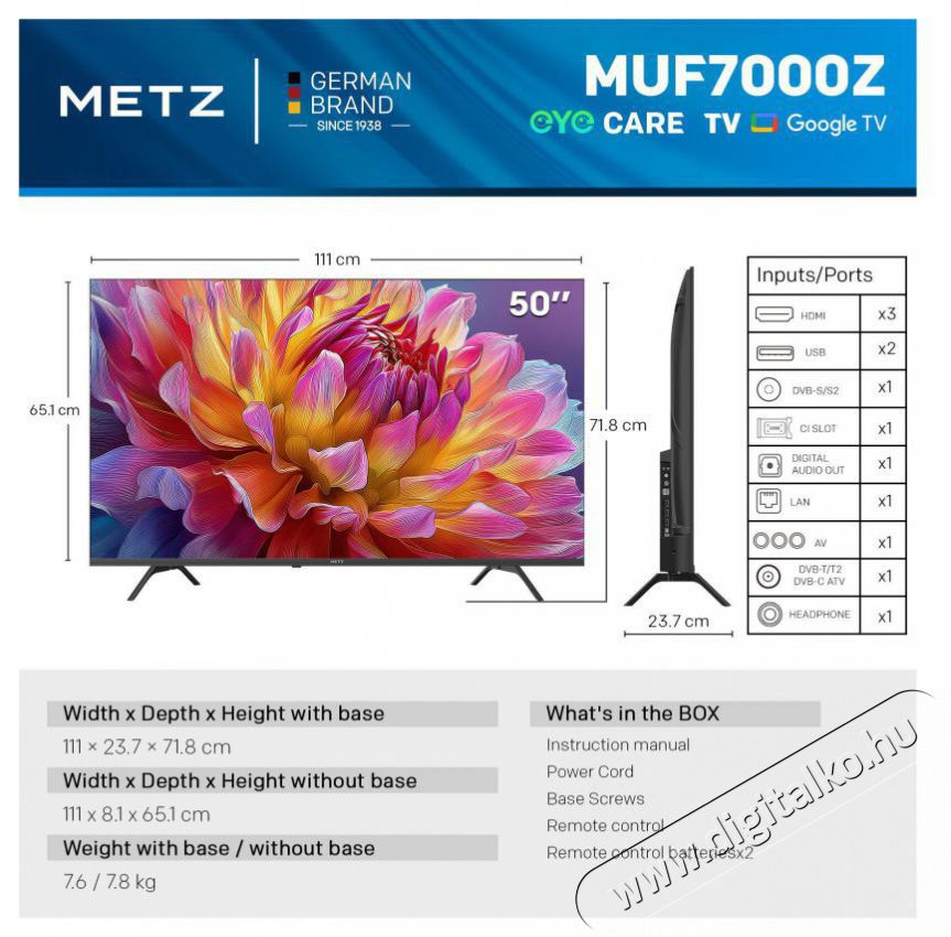 Metz 50MUF7000Z Telev&iacute;zi&oacute;k - LCD telev&iacute;zi&oacute; - 512089