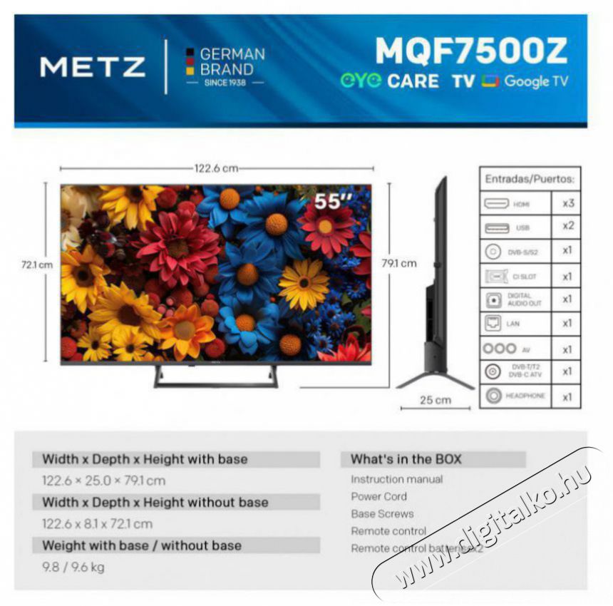 Metz 55MQF7500Z LED TV Telev&iacute;zi&oacute;k - LED telev&iacute;zi&oacute; - UHD 4K felbont&aacute;s&uacute; - 512088