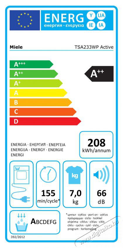 Miele TSA233WP Active hőszivatty&uacute;s sz&aacute;r&iacute;t&oacute;g&eacute;p H&aacute;ztart&aacute;s / Otthon / K&uuml;lt&eacute;r - Mos&oacute;g&eacute;p / sz&aacute;r&iacute;t&oacute;g&eacute;p - Sz&aacute;r&iacute;t&oacute;g&eacute;p - 400062