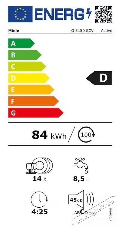 Miele G 5150 SCVi ED Active Be&eacute;p&iacute;thető mosogat&oacute;g&eacute;p, 14 k&eacute;szlet, 5 program Konyhai term&eacute;kek - Mosogat&oacute;g&eacute;p - Norm&aacute;l (60cm) be&eacute;p&iacute;thető mosogat&oacute;g&eacute;p - 534388