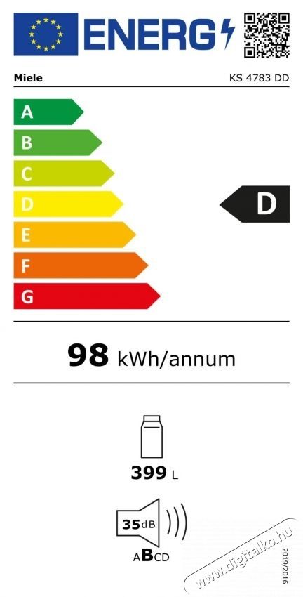 Miele KS 4783 DD edt/cs hűtőszekr&eacute;ny, 399 l, D oszt&aacute;ly, DailyFresh, DynaCool, SoftClose, FlexiBoard, ComfortClean, H 185,5 cm, rozsdamentes ac&eacute;l Konyhai term&eacute;kek - Hűtő, fagyaszt&oacute; (szabadon&aacute;ll&oacute;) - Egyajt&oacute;s hűtő - 535463