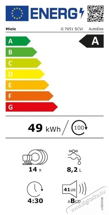 Miele G 7651 SCVi be&eacute;p&iacute;thető mosogat&oacute;g&eacute;p Konyhai term&eacute;kek - Mosogat&oacute;g&eacute;p - Norm&aacute;l (60cm) be&eacute;p&iacute;thető mosogat&oacute;g&eacute;p - 537126