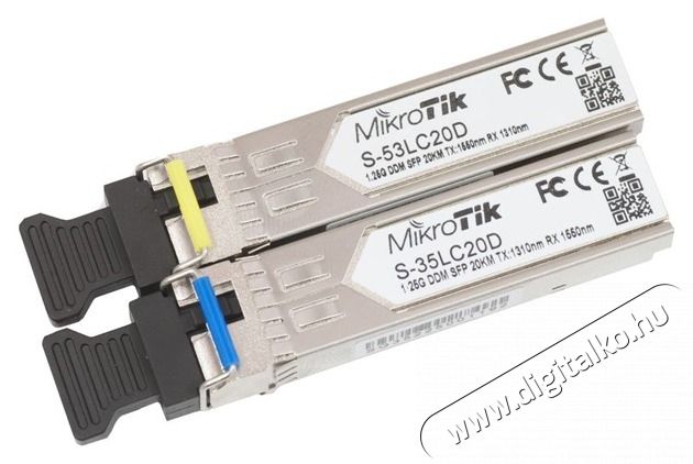 MikroTik S-3553LC20D SFP modul p&aacute;r 1.25G SM 20km 1310nm/1550nm Iroda &eacute;s sz&aacute;m&iacute;t&aacute;stechnika - H&aacute;l&oacute;zat - H&aacute;l&oacute;zati kieg&eacute;sz&iacute;tő - 407885