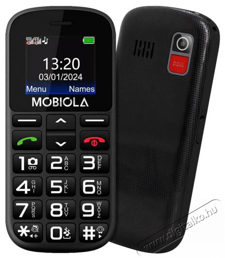 Mobiola MB200 fekete Mobil / Kommunik&aacute;ci&oacute; / Smart - Klasszikus / Mobiltelefon időseknek - 521665