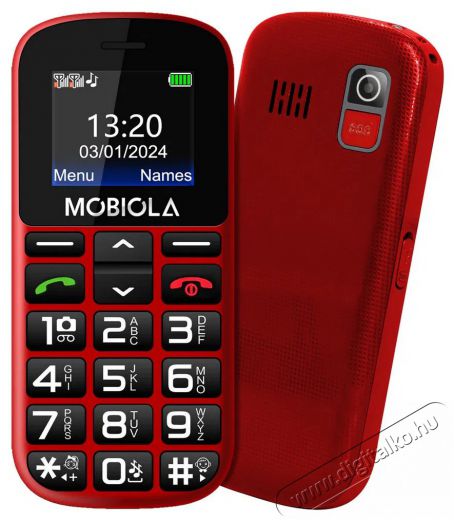 Mobiola MB200 piros Mobil / Kommunik&aacute;ci&oacute; / Smart - Klasszikus / Mobiltelefon időseknek - 521662