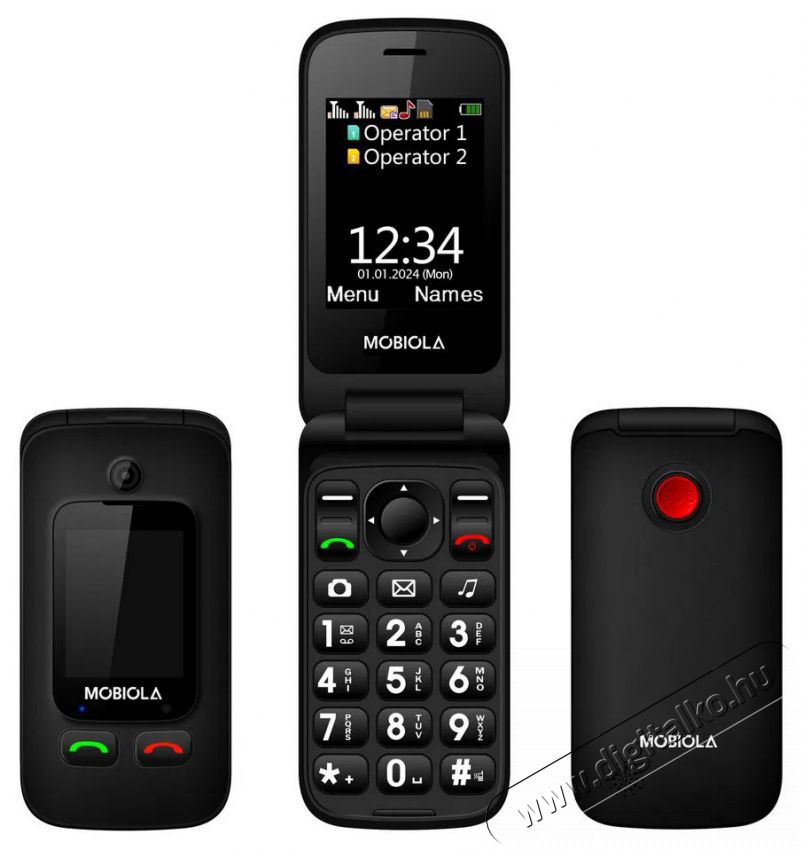 Mobiola MB610 fekete Mobil / Kommunik&aacute;ci&oacute; / Smart - Klasszikus / Mobiltelefon időseknek - 521663