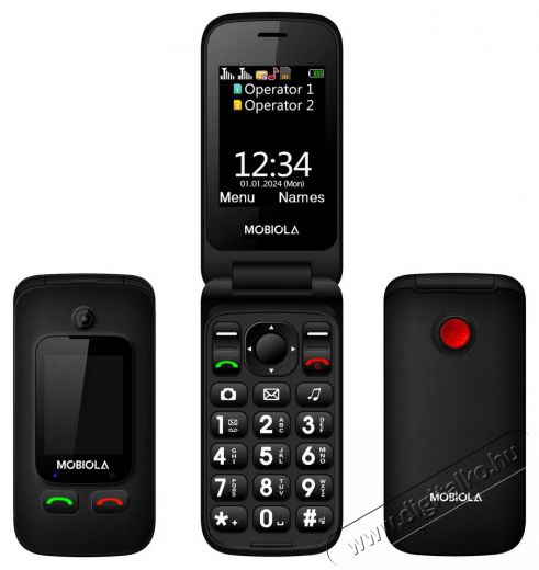 Mobiola MB610 fekete Mobil / Kommunik&aacute;ci&oacute; / Smart - Klasszikus / Mobiltelefon időseknek - 521663