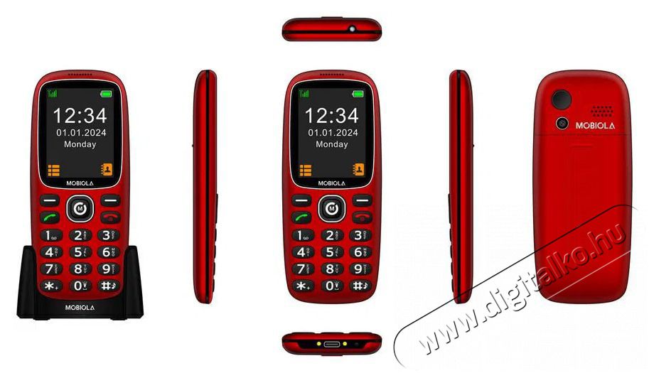 Mobiola MB3120i piros Mobil / Kommunik&aacute;ci&oacute; / Smart - Klasszikus / Mobiltelefon időseknek - 527495