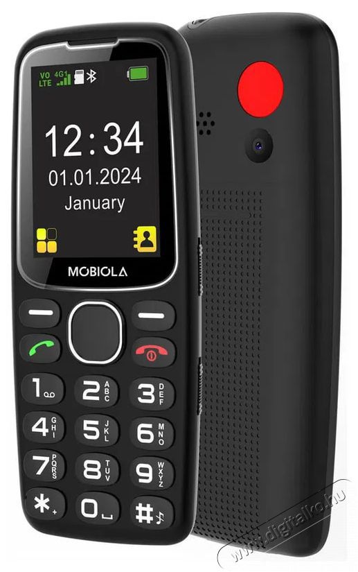 Mobiola MB4120 4G fekete Mobil / Kommunik&aacute;ci&oacute; / Smart - Klasszikus / Mobiltelefon időseknek - 527496