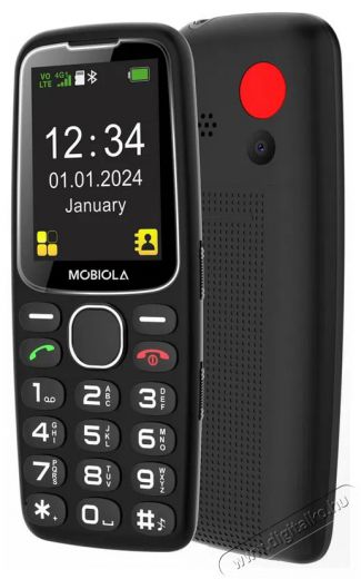 Mobiola MB4120 4G fekete Mobil / Kommunik&aacute;ci&oacute; / Smart - Klasszikus / Mobiltelefon időseknek - 527496
