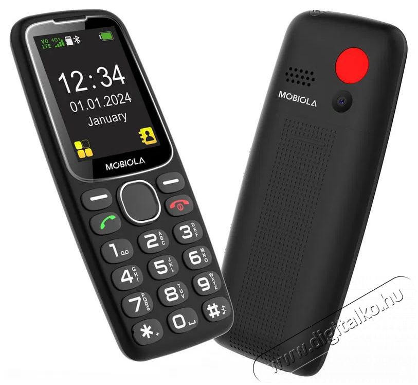 Mobiola MB4120 4G fekete Mobil / Kommunik&aacute;ci&oacute; / Smart - Klasszikus / Mobiltelefon időseknek - 527496