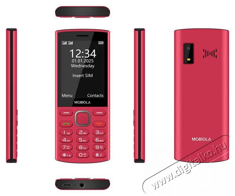 Mobiola MB4280 4G piros Mobil / Kommunik&aacute;ci&oacute; / Smart - Klasszikus / Mobiltelefon időseknek - 527499
