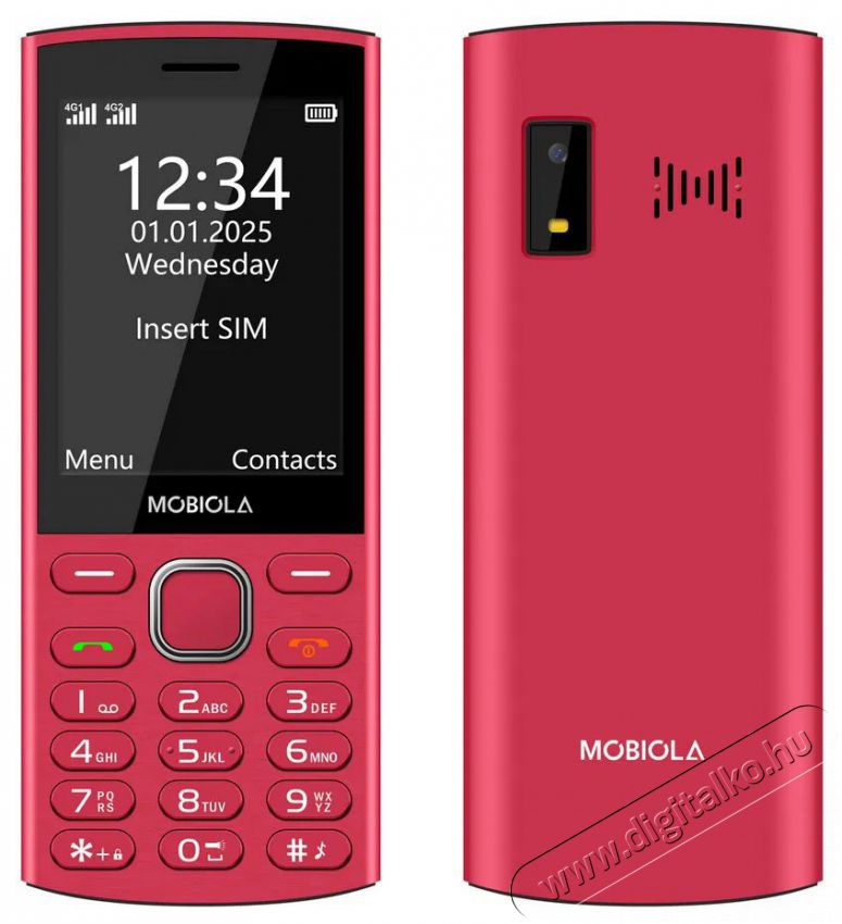 Mobiola MB4280 4G piros Mobil / Kommunik&aacute;ci&oacute; / Smart - Klasszikus / Mobiltelefon időseknek - 527499