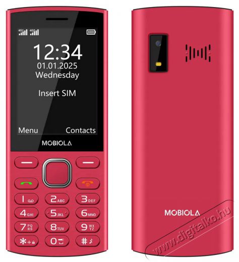 Mobiola MB4280 4G piros Mobil / Kommunik&aacute;ci&oacute; / Smart - Klasszikus / Mobiltelefon időseknek - 527499