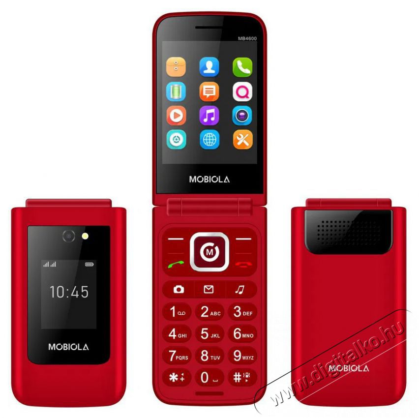 Mobiola MB4600 4G piros Mobil / Kommunik&aacute;ci&oacute; / Smart - Klasszikus / Mobiltelefon időseknek - 527500
