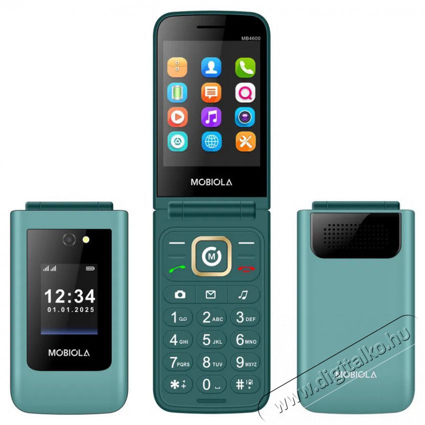 Mobiola MB4600 4G z&ouml;ld Mobil / Kommunik&aacute;ci&oacute; / Smart - Klasszikus / Mobiltelefon időseknek - 527501