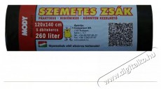 MODY Mody 260l 120x140cm 40 mikr. 5 db/csomag háztartási szemeteszsák Háztartás / Otthon / Kültér - Lakásfelszerelés - Szemetes zsák / kiegészítő - 440783