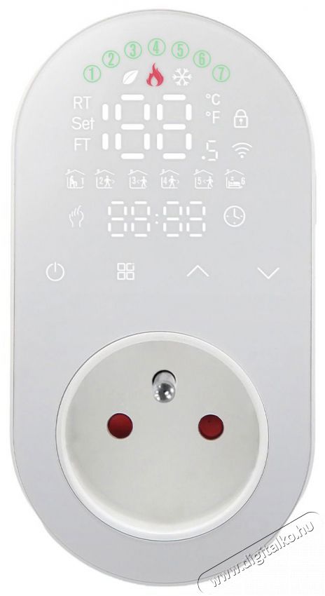 MOES Smart Plug + Thermostat, Wi-Fi, White H&aacute;ztart&aacute;s / Otthon / K&uuml;lt&eacute;r - Okos otthon - Okos konnektor - 508189