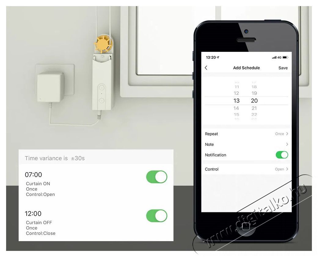 MOES Curtain Motor, Zigbee Mobil / Kommunik&aacute;ci&oacute; / Smart - Okos eszk&ouml;z - Egy&eacute;b okos eszk&ouml;z - 521666