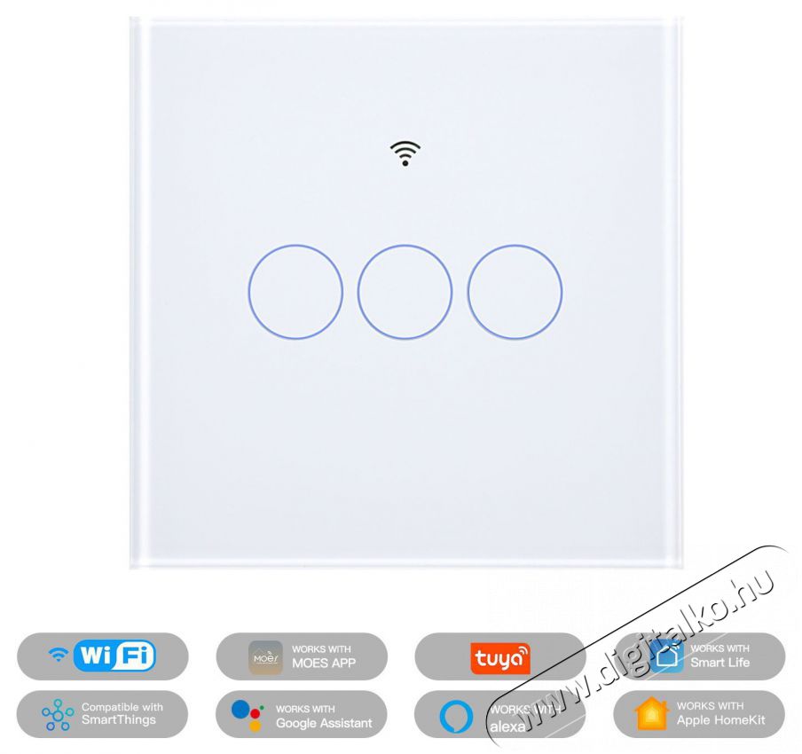 MOES Matter WiFi Smart Switch 3gang H&aacute;ztart&aacute;s / Otthon / K&uuml;lt&eacute;r - Okos otthon - Kieg&eacute;sz&iacute;tő - 521675
