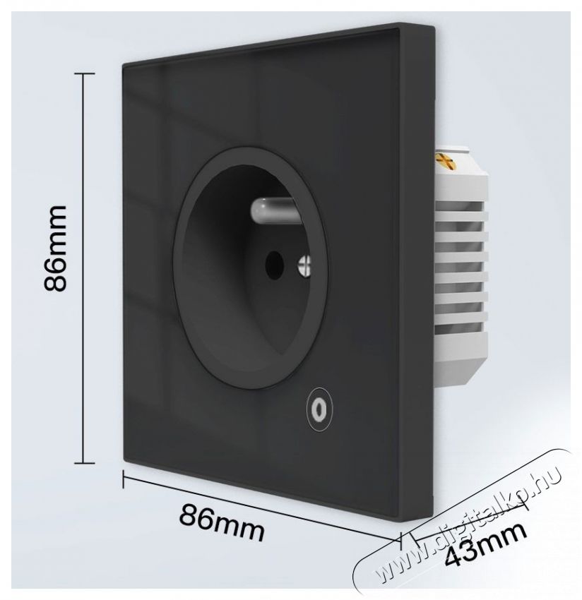MOES Smart Wall Socket, Zigbee, FR, 16A, Black H&aacute;ztart&aacute;s / Otthon / K&uuml;lt&eacute;r - Okos otthon - Okos konnektor - 521684