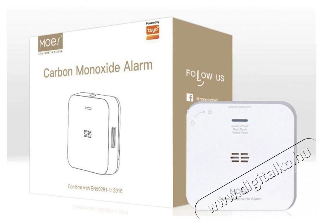 MOES CO Detector, Zigbee H&aacute;ztart&aacute;s / Otthon / K&uuml;lt&eacute;r - Biztons&aacute;gtechnika - F&uuml;st- &eacute;s sz&eacute;n-monoxid &eacute;rz&eacute;kelő - 519548