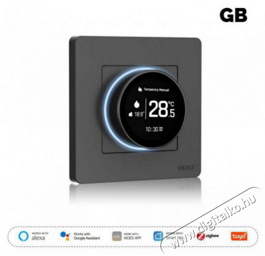 MOES GB electric heating 16A, gray H&aacute;ztart&aacute;s / Otthon / K&uuml;lt&eacute;r - Okos otthon - Termoszt&aacute;t - 519554