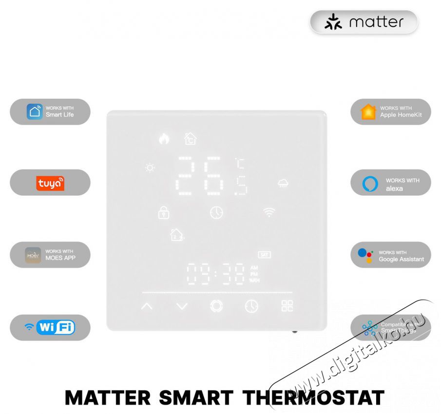 MOES GB electric heating 16A H&aacute;ztart&aacute;s / Otthon / K&uuml;lt&eacute;r - Okos otthon - Termoszt&aacute;t - 519553