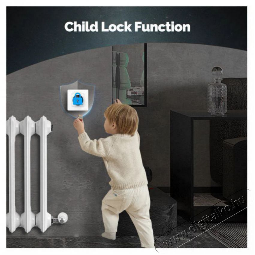 MOES GB electric heating 16A, gray H&aacute;ztart&aacute;s / Otthon / K&uuml;lt&eacute;r - Okos otthon - Termoszt&aacute;t - 519554