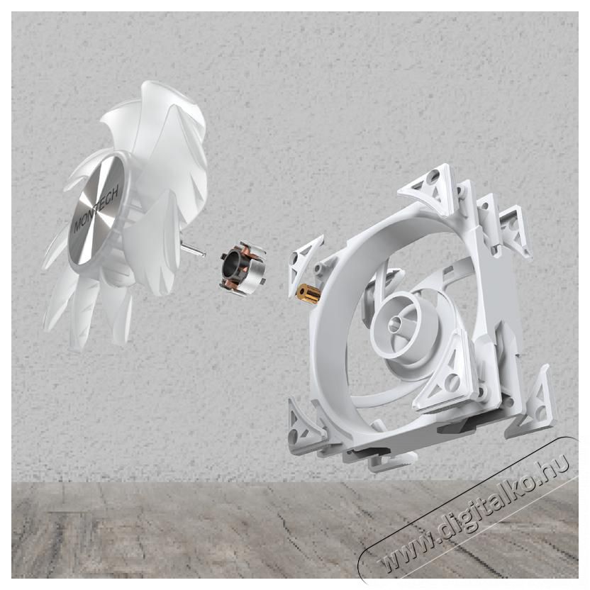 Montech METAL PRO 12 ARGB PWM White Iroda &eacute;s sz&aacute;m&iacute;t&aacute;stechnika - Sz&aacute;m&iacute;t&oacute;g&eacute;p tartoz&eacute;k - Ventil&aacute;tor - 512104