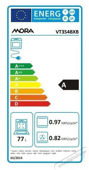 Mora VT 354 BXB Konyhai term&eacute;kek - S&uuml;tő-főzőlap, tűzhely (be&eacute;p&iacute;thető) - S&uuml;tő (be&eacute;p&iacute;thető) - 505774