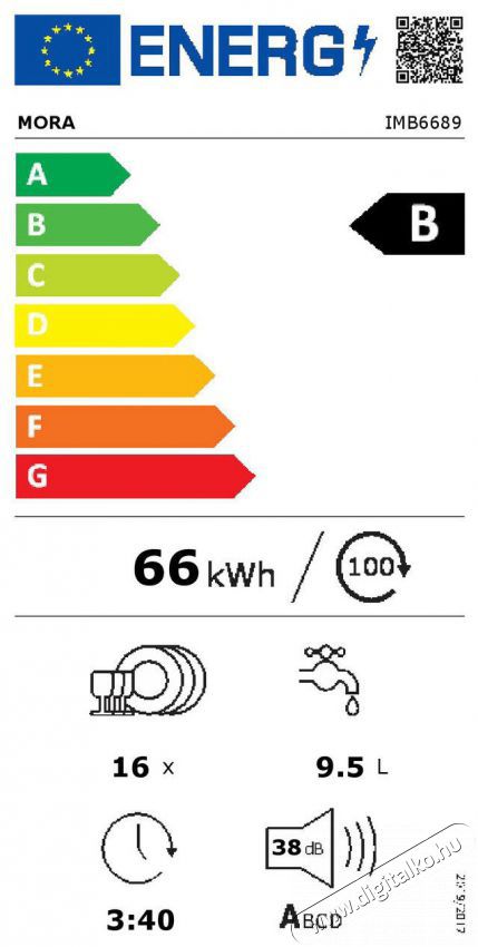 Mora IMB 6689 Konyhai term&eacute;kek - Mosogat&oacute;g&eacute;p - Norm&aacute;l (60cm) be&eacute;p&iacute;thető mosogat&oacute;g&eacute;p - 509252