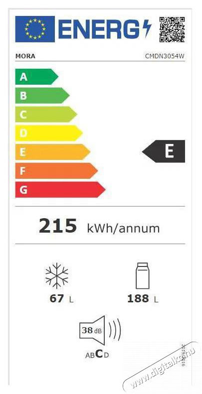 Mora CMDN 3054 W Konyhai term&eacute;kek - Hűtő, fagyaszt&oacute; (szabadon&aacute;ll&oacute;) - Alulfagyaszt&oacute;s kombin&aacute;lt hűtő - 509360