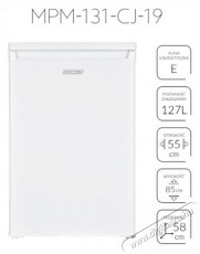 MPM MPM-131-CJ-19 Hűtőszekrény fagyasztó nélkül 127L fehér Konyhai termékek - Hűtő, fagyasztó (szabadonálló) - Fagyasztó nélküli hűtő - 403474