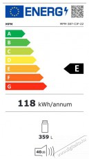 MPM MPM-387-CJF-22 Hűtőszekr&eacute;ny 387L Full No Frost (P&aacute;rba &ouml;ssze&eacute;p&iacute;t&eacute;s lehetős&eacute;ge) Konyhai term&eacute;kek - Hűtő, fagyaszt&oacute; (szabadon&aacute;ll&oacute;) - Fagyaszt&oacute; n&eacute;lk&uuml;li hűtő - 476126