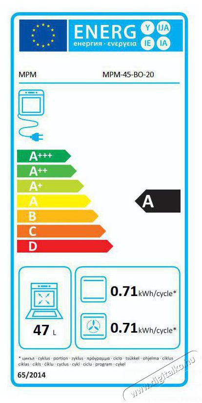 MPM MPM-45-BO-20 Be&eacute;p&iacute;thető elektromos s&uuml;tő 45 cm sz&eacute;les Konyhai term&eacute;kek - S&uuml;tő-főzőlap, tűzhely (be&eacute;p&iacute;thető) - S&uuml;tő (be&eacute;p&iacute;thető) - 349012