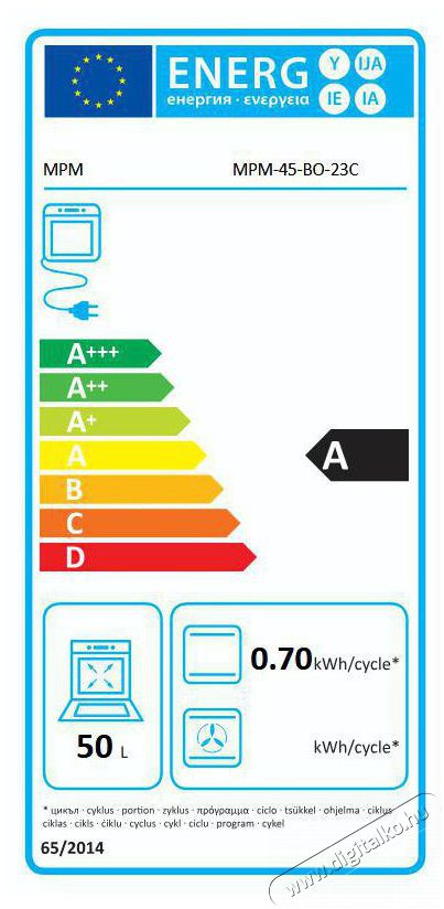 MPM MPM-45-BO-23C Be&eacute;p&iacute;thető elektromos s&uuml;tő 45 cm sz&eacute;les Konyhai term&eacute;kek - S&uuml;tő-főzőlap, tűzhely (be&eacute;p&iacute;thető) - S&uuml;tő (be&eacute;p&iacute;thető) - 491237