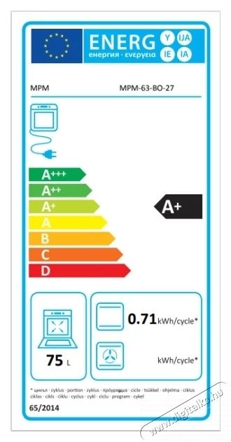 MPM MPM MPM-63-BO-27be&eacute;p&iacute;thető elektromos s&uuml;tő, 76L Konyhai term&eacute;kek - S&uuml;tő-főzőlap, tűzhely (be&eacute;p&iacute;thető) - S&uuml;tő (be&eacute;p&iacute;thető) - 531008