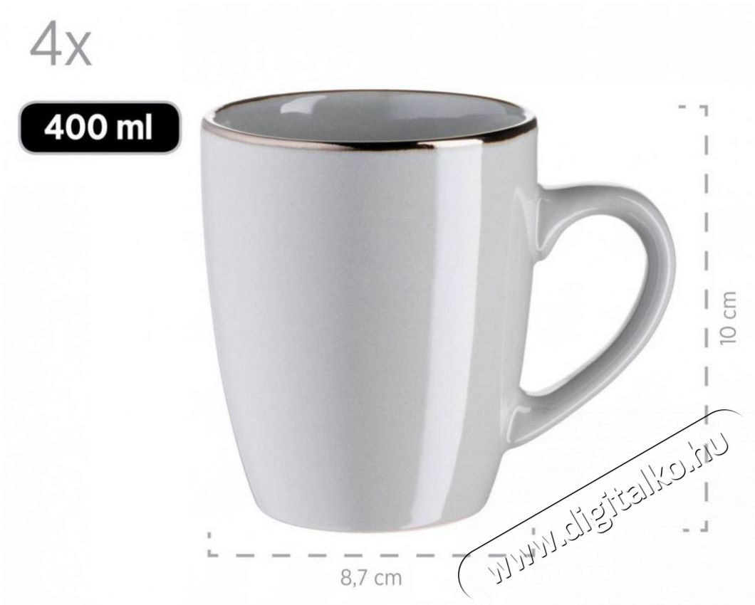 M&auml;ser GREY METALLIC RIM &Eacute;tk&eacute;szlet 16 db Konyhai term&eacute;kek - &Eacute;tk&eacute;szlet - T&aacute;ny&eacute;r k&eacute;szlet - 527462
