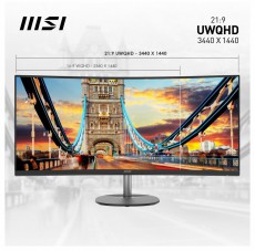 MSI DT MSI PRO MP341CQ &Iacute;velt Monitor 34 QHD, 3440x1440, 100Hz VA 21:9, 3000:1 CR, 300cd/m2, 4 ms, HDMI, DP, Fekete Iroda &eacute;s sz&aacute;m&iacute;t&aacute;stechnika - Monitor - Monitor - 485636