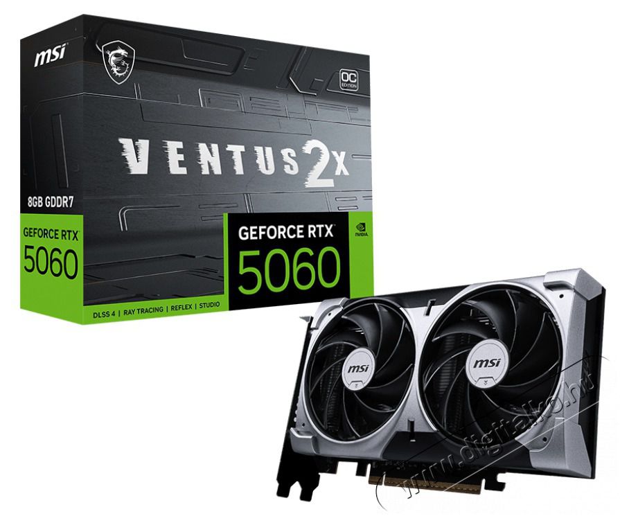 MSI GeForce RTX 5060 8G VENTUS 2X OC nVidia 8GB DDR7 128bit PCIe vide&oacute;k&aacute;rtya Iroda &eacute;s sz&aacute;m&iacute;t&aacute;stechnika - Sz&aacute;m&iacute;t&oacute;g&eacute;p tartoz&eacute;k - Videok&aacute;rtya - 510796