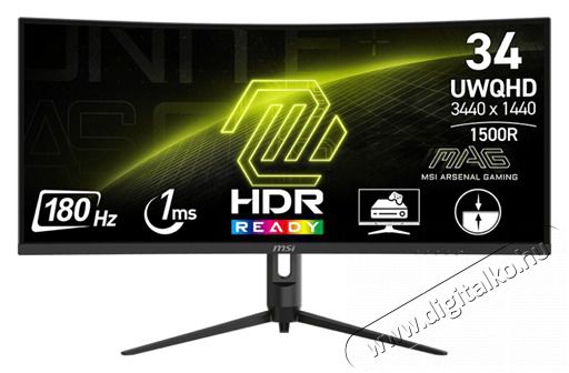 MSI 34 Gaming 342CQR E2 UWQHD VA LED 180Hz HDMI/DP &iacute;velt gamer monitor Iroda &eacute;s sz&aacute;m&iacute;t&aacute;stechnika - Monitor - 21:9 Ultrawide monitor - 514827