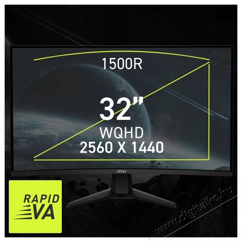 MSI 32CQ6F MAG &Iacute;velt Gaming Monitor WQHD, Rapid VA (mag 32cq6f) Iroda &eacute;s sz&aacute;m&iacute;t&aacute;stechnika - Monitor - Professzion&aacute;lis LED kijelző - 531223